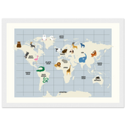21x29.7 cm / 8x12" - Horizontal - White frame - Map