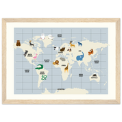 21x29.7 cm / 8x12" - Horizontal - Wood frame - Map