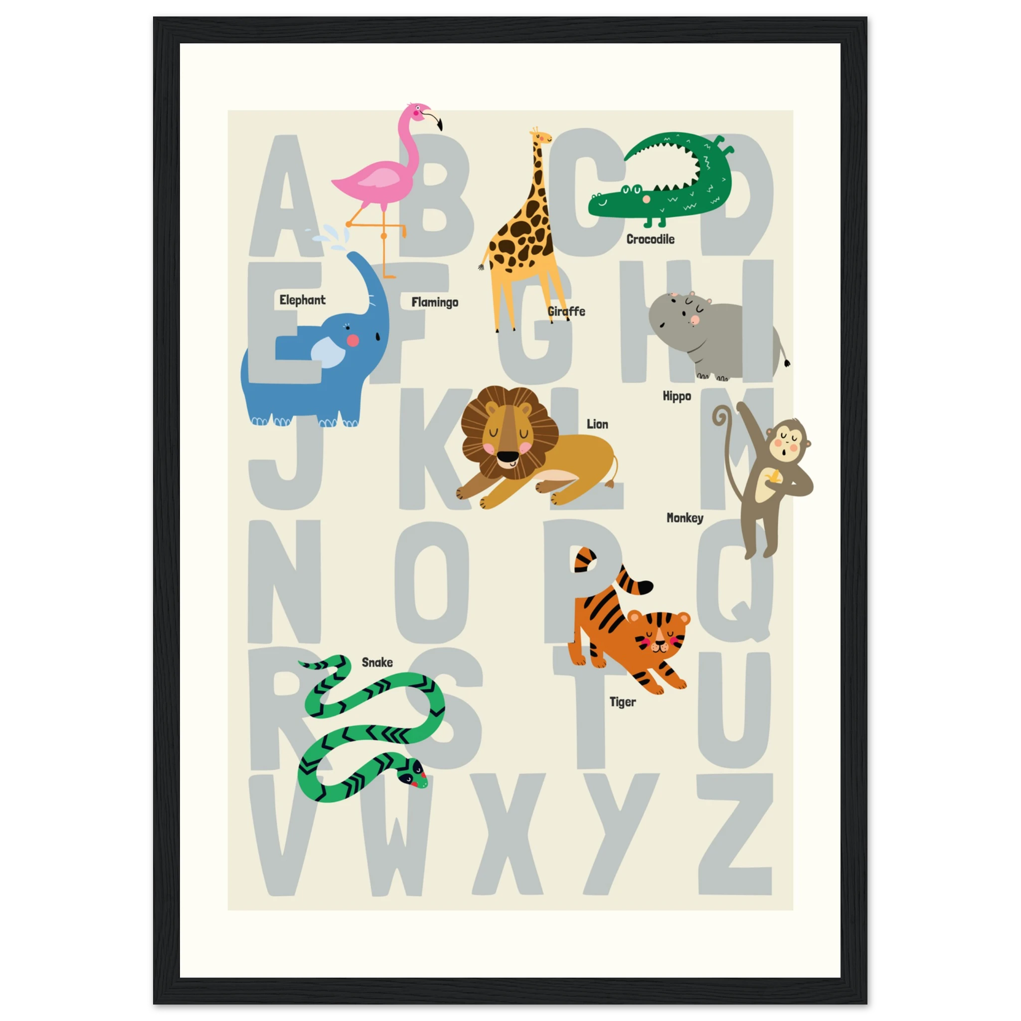 A3 (29.7 x 42  cm) - Vertical - Black frame - Map