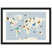 21x29.7 cm / 8x12" - Horizontal - Black frame - Map