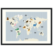A3 (29.7 x 42  cm) - Horizontal - Black frame - Map